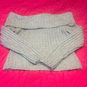 Abercrombie & Fitch Light Blue Off Shoulder Sweater